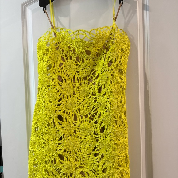 Cult Gaia Yellow Lace Mini Dress - Picture 3 of 6